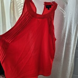 (1017) Milk & Honey Red  Tank Top high neck,
